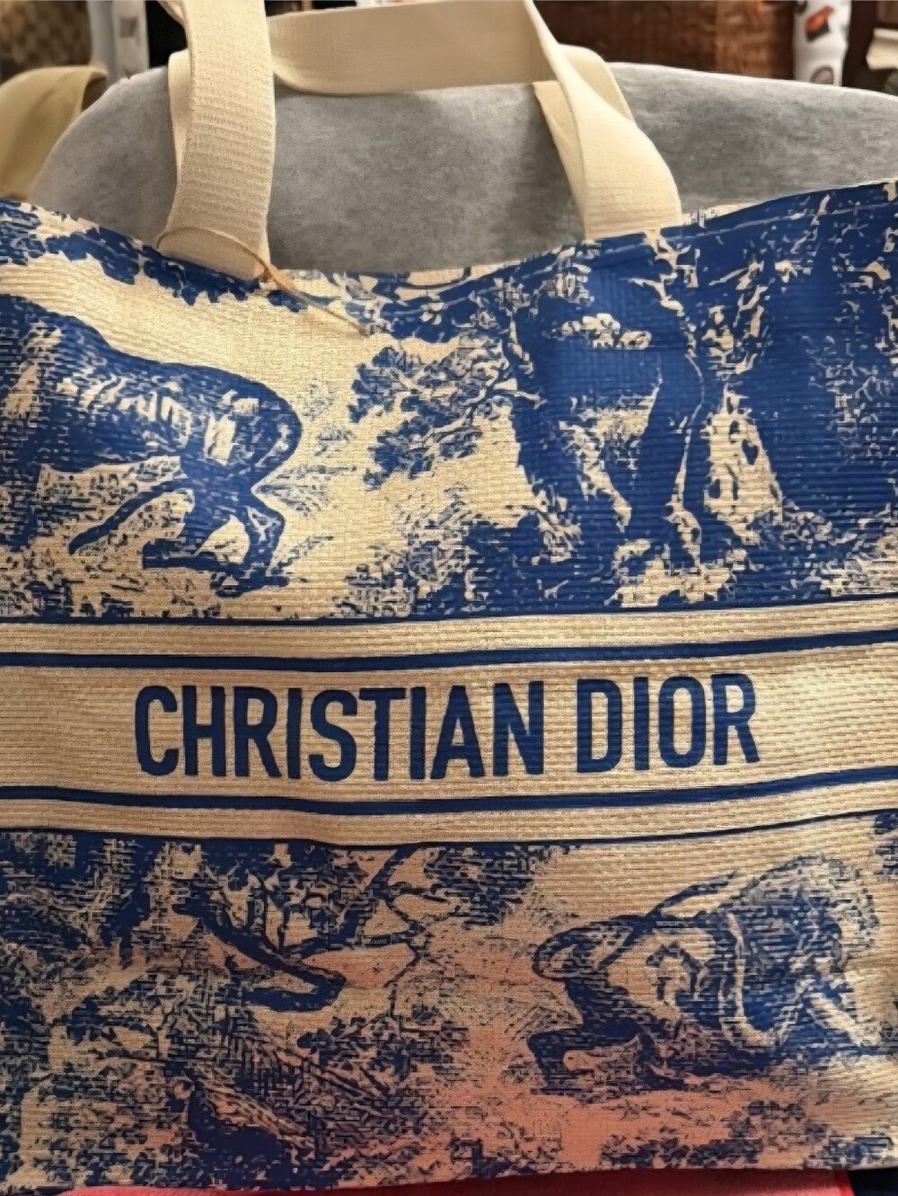 Dior Woven Canvas Tote - Picture 5 of 10